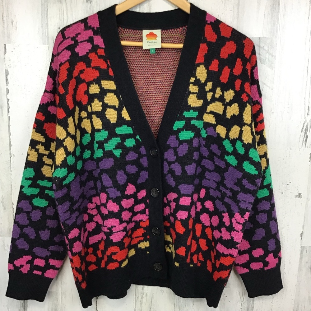 FARM Rio Rainbow Leopard Cardigan